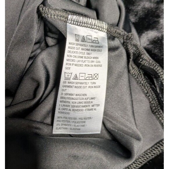 Quacker Factory Tunic M Women's Black Velvet Chunky Rhinestones Long Sleeve - Picture 7 of 8